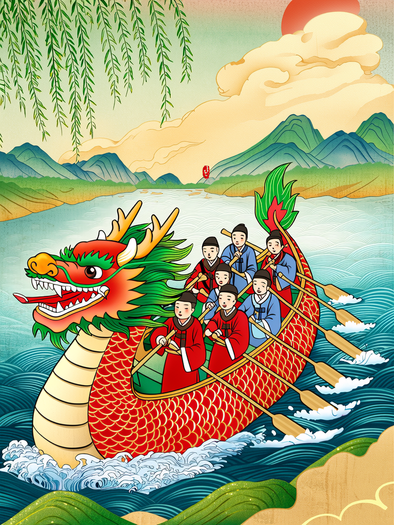 龙舟 绘画